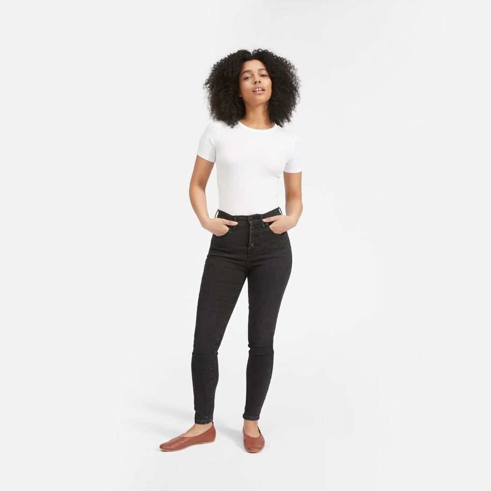 Everlane The Authentic Stretch High-Rise Skinny Button Fly - Size 25 Ankle